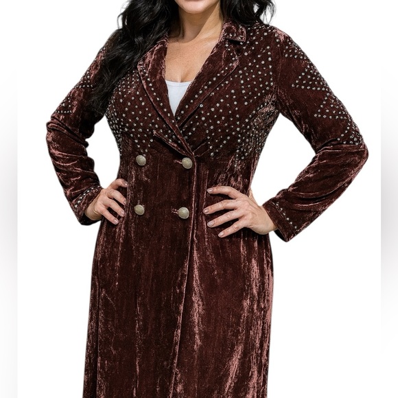 Double D Ranch highly embellished velvet Santa Clara Pueblo duster/dress RARE - Picture 2 of 10